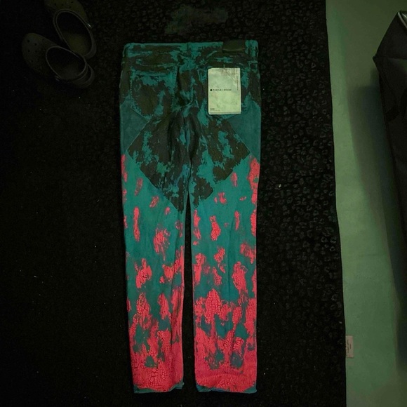 Directoire Crackle Paint Foil purple jeans - Picture 2 of 8